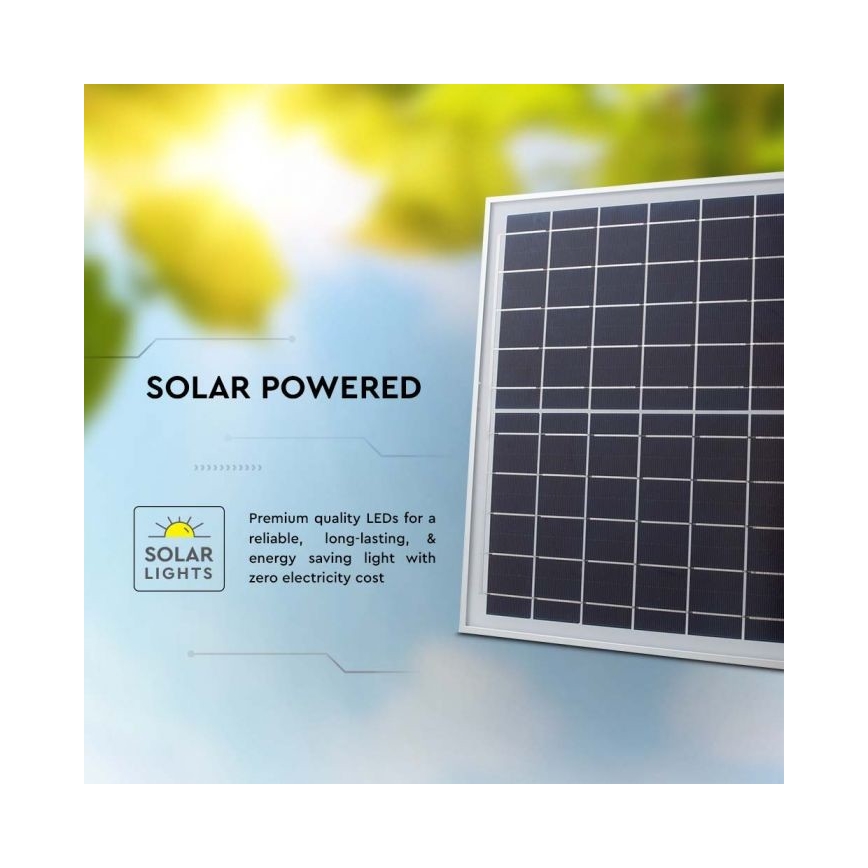 LED Holofote solar exterior LED/20W/3,2V IP65 4000K + controlo remoto