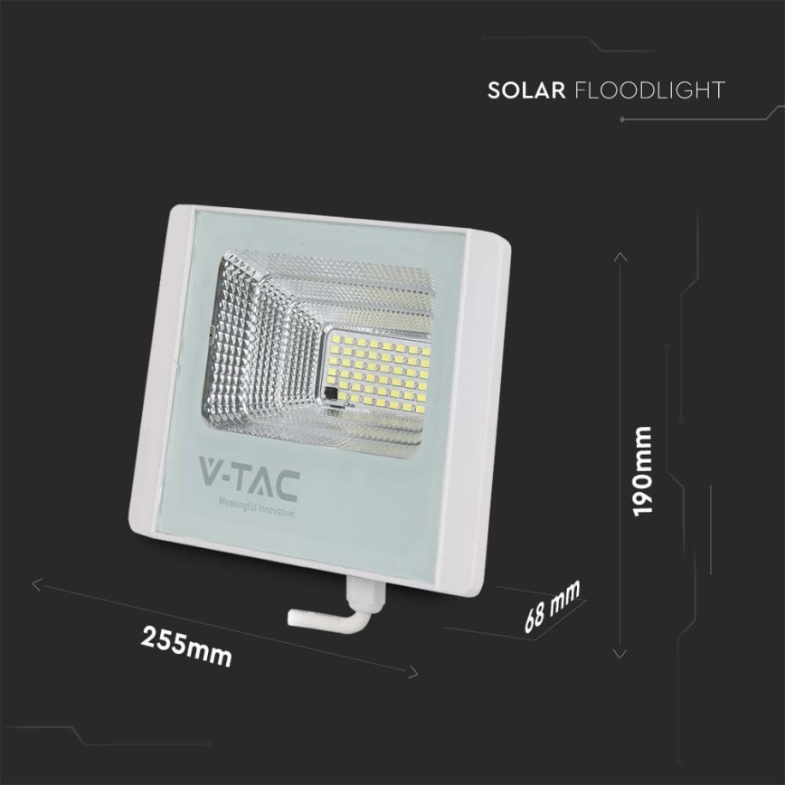 LED Holofote solar exterior LED/20W/3,2V IP65 6400K + controlo remoto