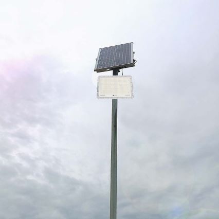 LED Holofote solar exterior LED/30W/3,2V 4000K branco IP65 + controlo remoto