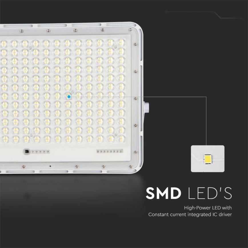 LED Holofote solar exterior LED/30W/3,2V 4000K branco IP65 + controlo remoto