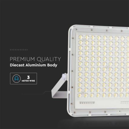 LED Holofote solar exterior LED/30W/3,2V 4000K branco IP65 + controlo remoto