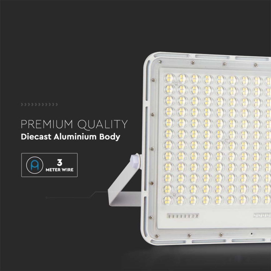 LED Holofote solar exterior LED/30W/3,2V 4000K branco IP65 + controlo remoto