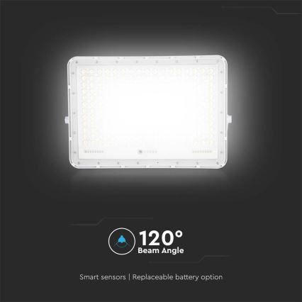 LED Holofote solar exterior LED/30W/3,2V 4000K branco IP65 + controlo remoto