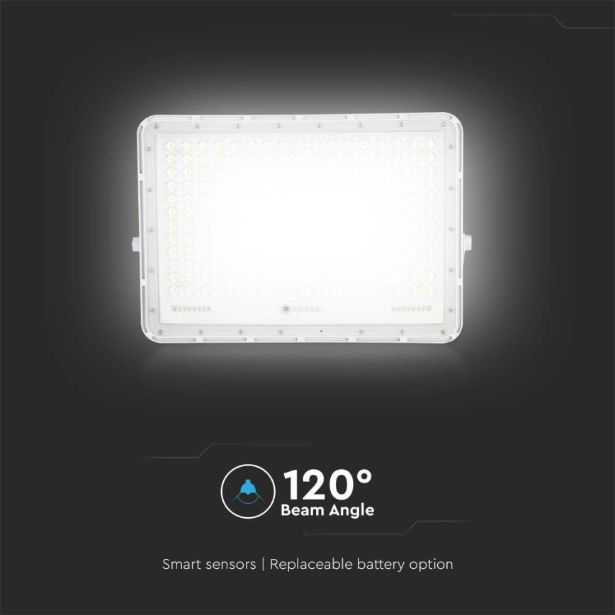 LED Holofote solar exterior LED/30W/3,2V 4000K branco IP65 + controlo remoto