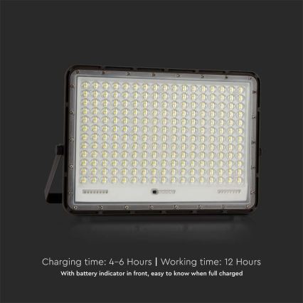 LED Holofote solar exterior LED/30W/3,2V 4000K preto IP65 + controlo remoto