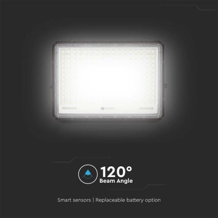 LED Holofote solar exterior LED/30W/3,2V 4000K preto IP65 + controlo remoto