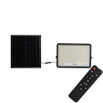 LED Holofote solar exterior LED/30W/3,2V 4000K preto IP65 + controlo remoto