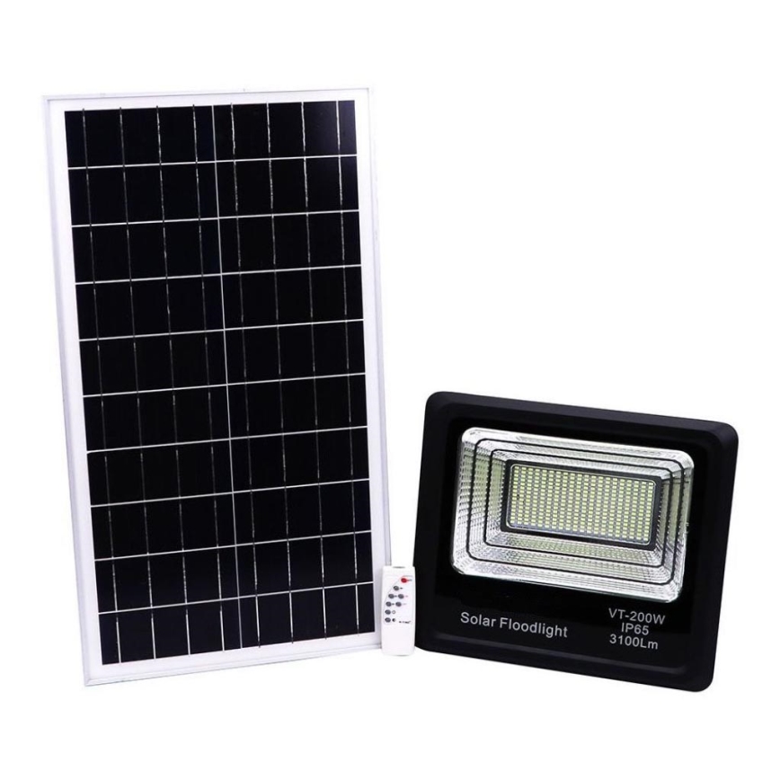 LED Holofote solar exterior LED/40W/10V IP65 6000K + controlo remoto