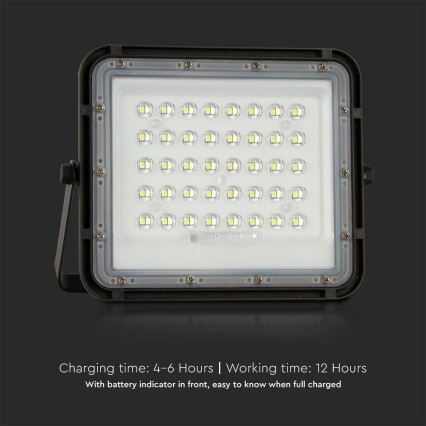 LED Exterior regulação solar holofote LED/6W/3,2V IP65 4000K preto + controlo remoto