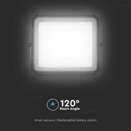 LED Exterior regulação solar holofote LED/6W/3,2V IP65 4000K preto + controlo remoto