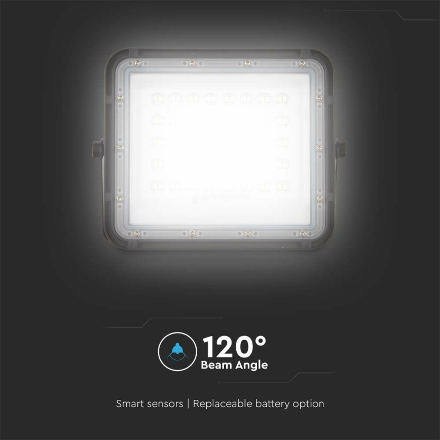 LED Exterior regulação solar holofote LED/6W/3,2V IP65 4000K preto + controlo remoto