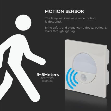 LED Iluminação de escada com um sensor de movimento LED/3W/230V 4000K branco