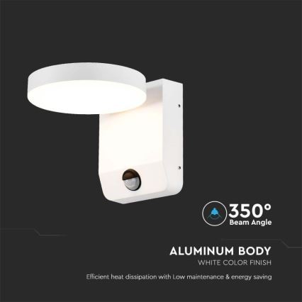 LED Exterior wall flexible iluminação com sensor LED/17W/230V IP65 3000K branco