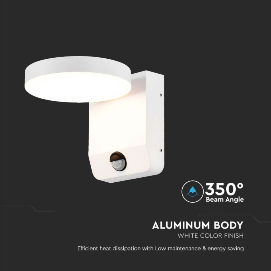 LED Exterior wall flexible iluminação com sensor LED/17W/230V IP65 3000K branco