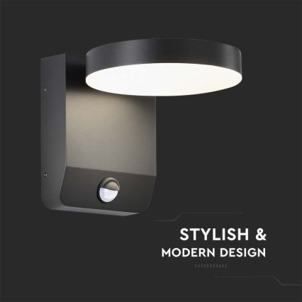 LED Exterior wall flexible iluminação com sensor LED/17W/230V IP65 3000K preto