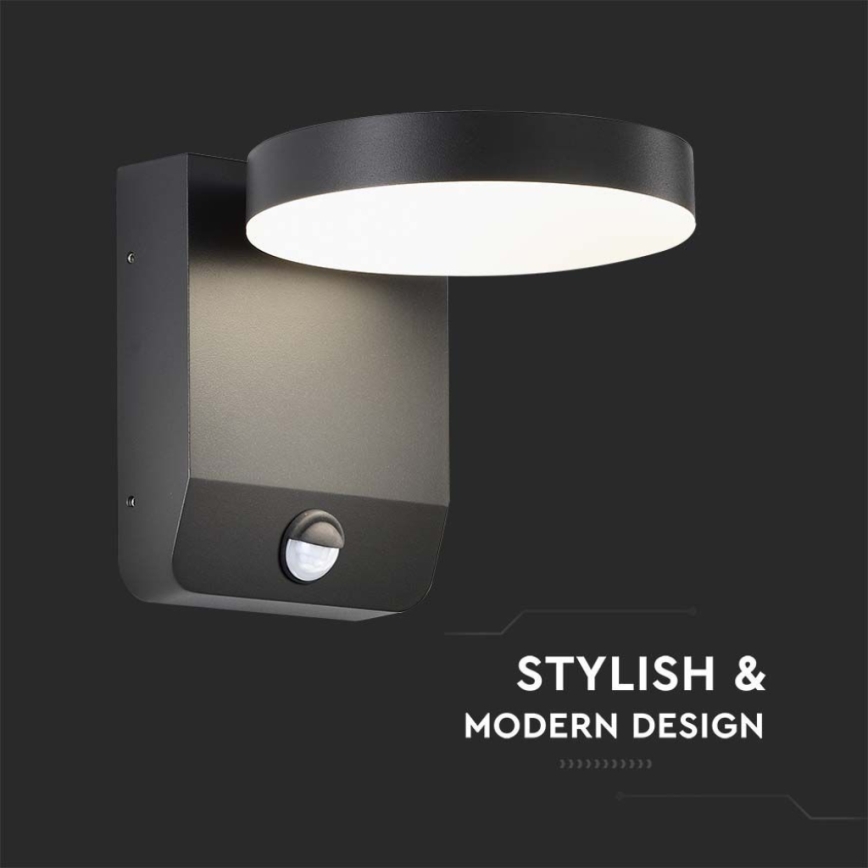 LED Exterior wall flexible iluminação com sensor LED/17W/230V IP65 3000K preto