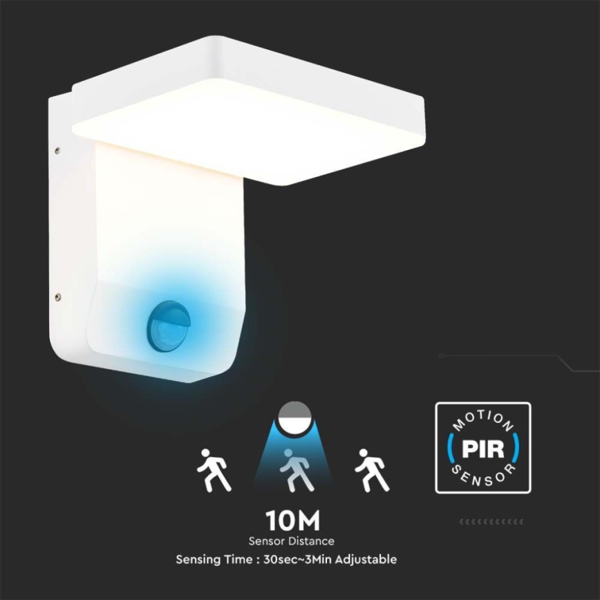 LED Exterior wall flexible iluminação com sensor LED/17W/230V IP65 4000K branco