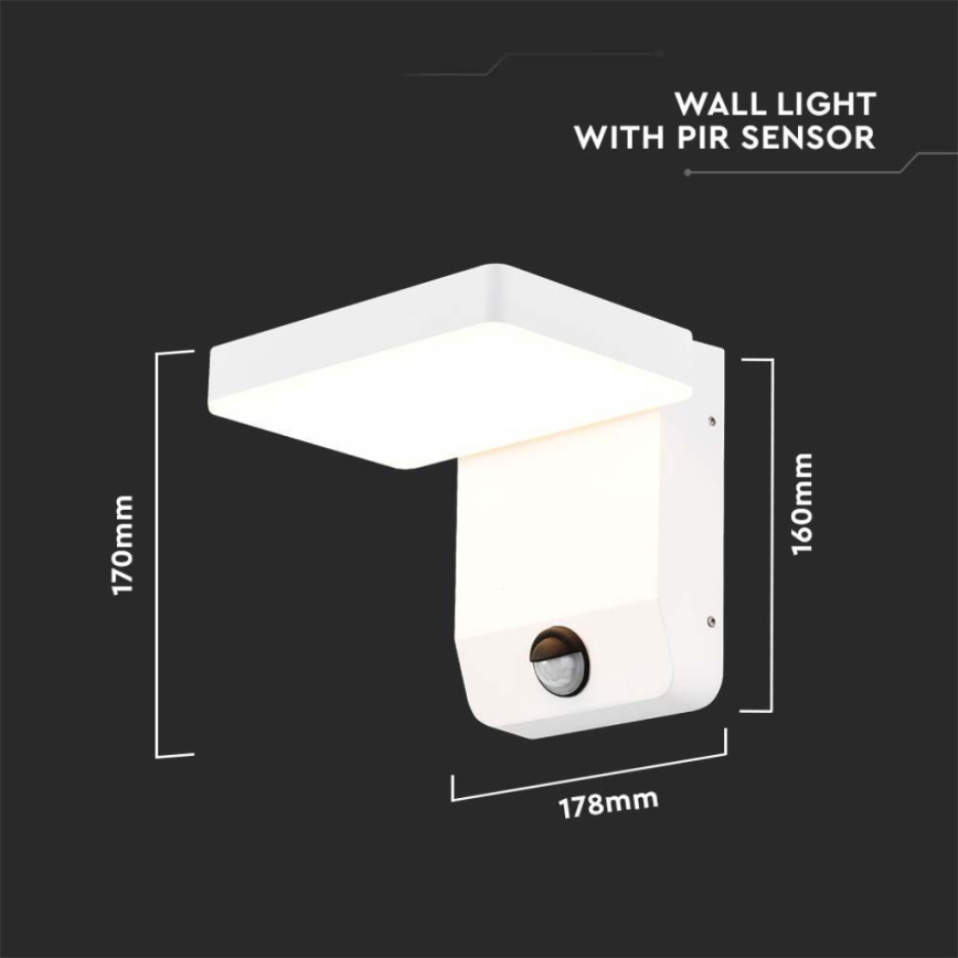 LED Exterior wall flexible iluminação com sensor LED/17W/230V IP65 4000K branco