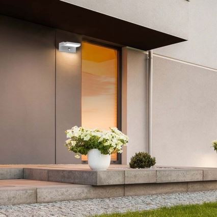 LED Iluminação de parede exterior com sensor LED/17W/230V 4000K IP65 branco