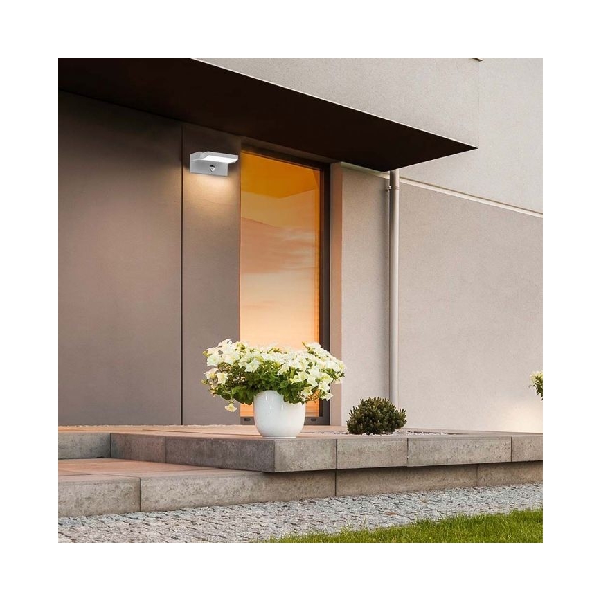 LED Iluminação de parede exterior com sensor LED/17W/230V 4000K IP65 branco
