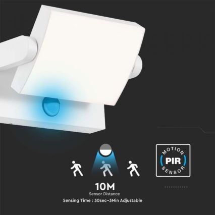 LED Iluminação de parede exterior com sensor LED/17W/230V 4000K IP65 branco