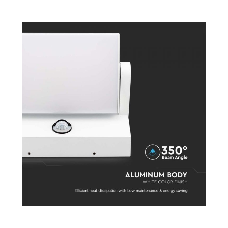 LED Iluminação de parede exterior com sensor LED/17W/230V 4000K IP65 branco