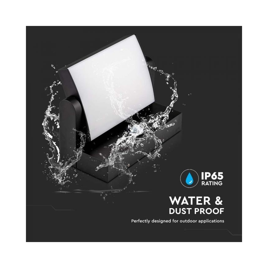 LED Iluminação de parede exterior com sensor LED/17W/230V 4000K IP65 preto