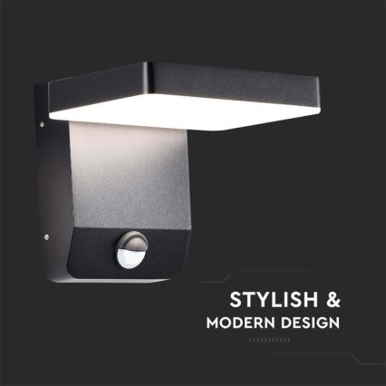 LED Exterior wall flexible iluminação com sensor LED/17W/230V IP65 4000K preto