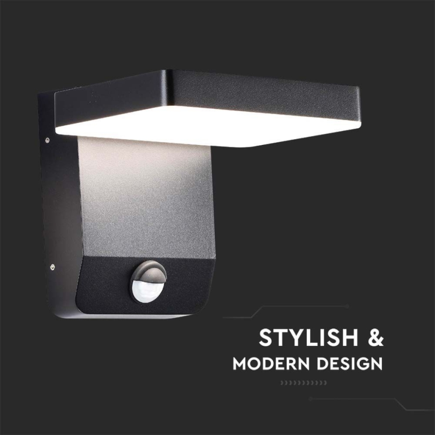 LED Exterior wall flexible iluminação com sensor LED/17W/230V IP65 4000K preto