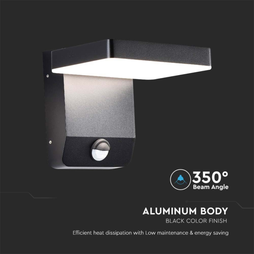 LED Exterior wall flexible iluminação com sensor LED/17W/230V IP65 4000K preto