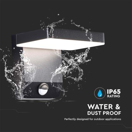 LED Exterior wall flexible iluminação com sensor LED/17W/230V IP65 4000K preto