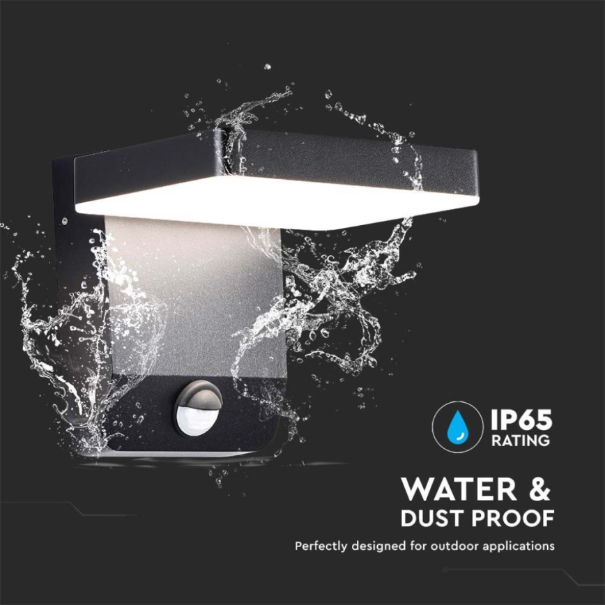 LED Exterior wall flexible iluminação com sensor LED/17W/230V IP65 4000K preto