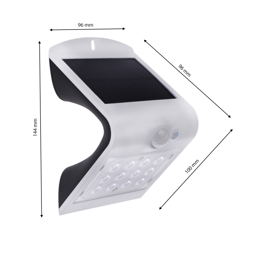 LED Iluminação solar com sensor de movimento LED/1,5W/1200 mAh 3,7V IP65