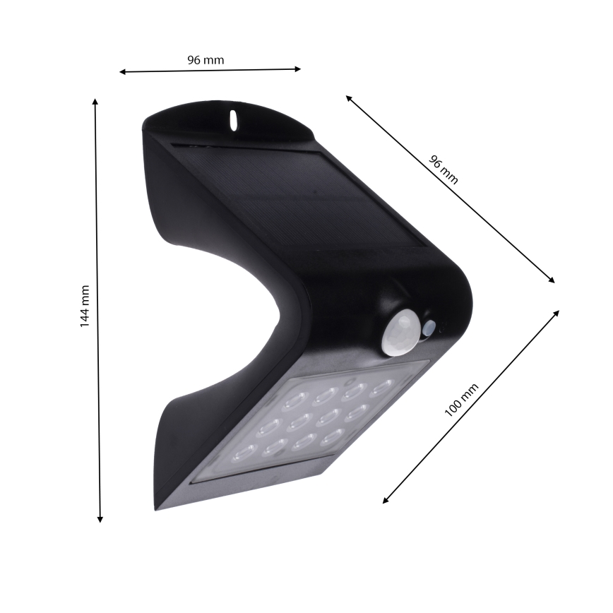 LED Iluminação solar com sensor de movimento LED/1,5W/1200 mAh 3,7V IP65