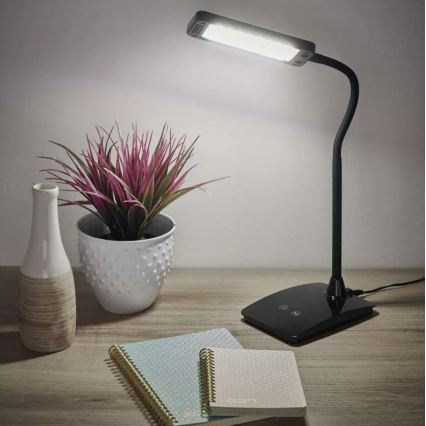LED Lâmpada de mesa regulável EDDY LED/6W/230V 3000/4500/6800K preta