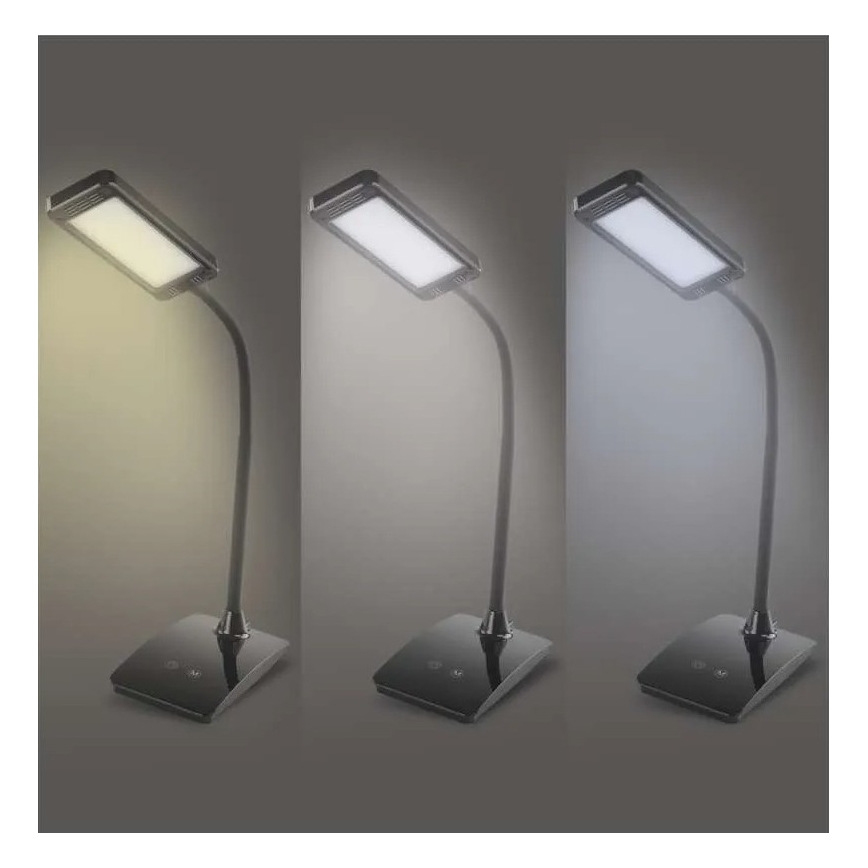 LED Lâmpada de mesa regulável EDDY LED/6W/230V 3000/4500/6800K preta