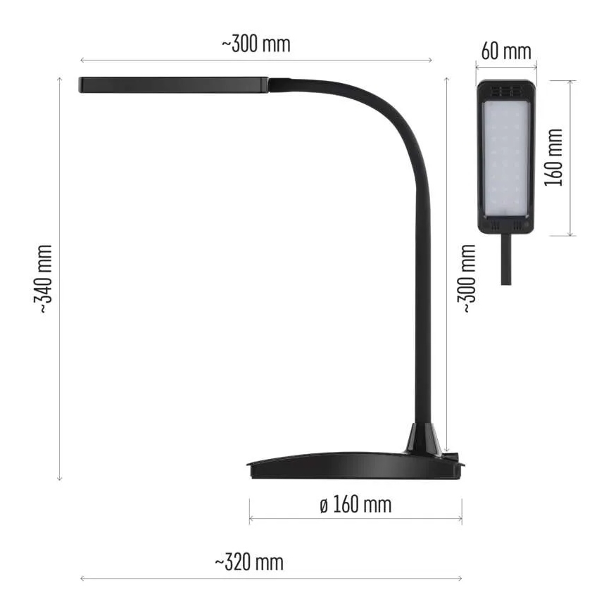 LED Lâmpada de mesa regulável EDDY LED/6W/230V 3000/4500/6800K preta