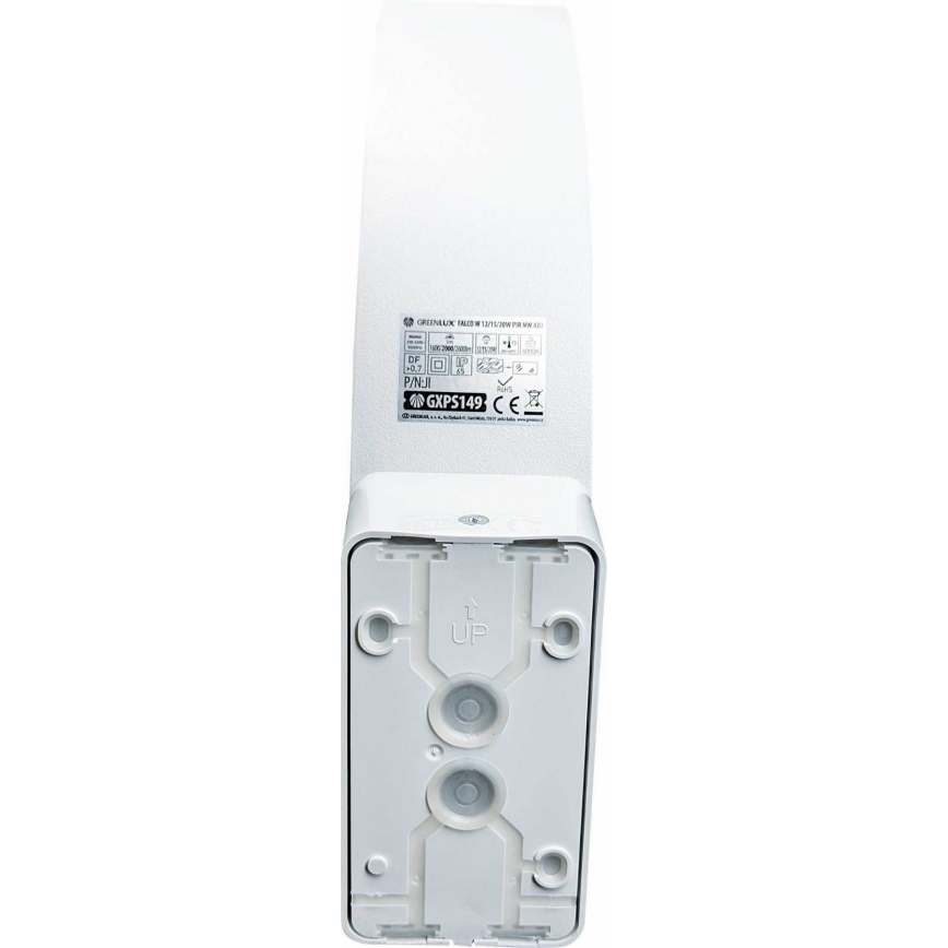 LED Lâmpada de parede exterior dimmável com sensor de movimento e crepuscular LED/12/15/20W/230V IP65 branca