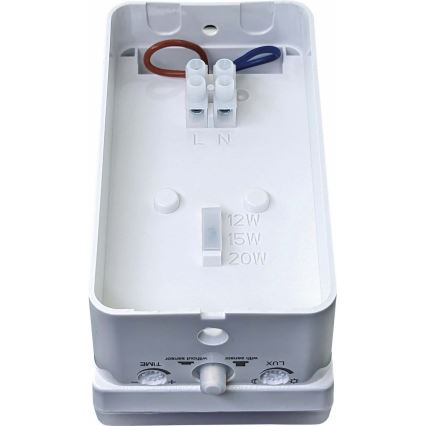 LED Lâmpada de parede exterior dimmável com sensor de movimento e crepuscular LED/12/15/20W/230V IP65 branca