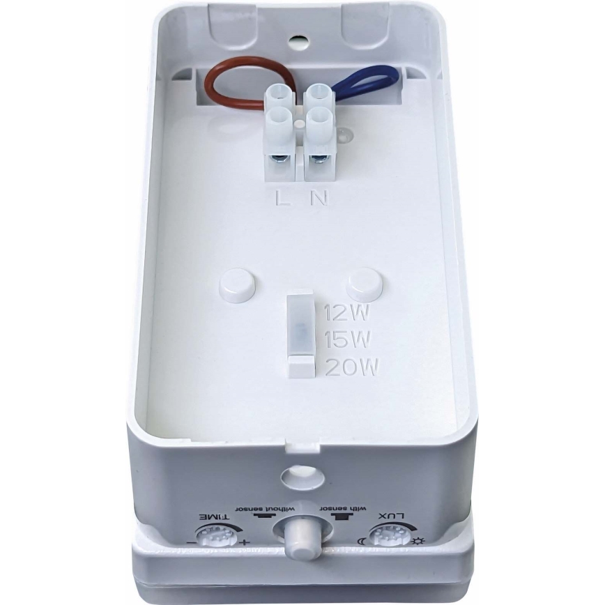 LED Lâmpada de parede exterior dimmável com sensor de movimento e crepuscular LED/12/15/20W/230V IP65 branca