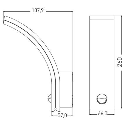 LED Lâmpada de parede exterior dimmável com sensor de movimento e crepuscular LED/12/15/20W/230V IP65 branca