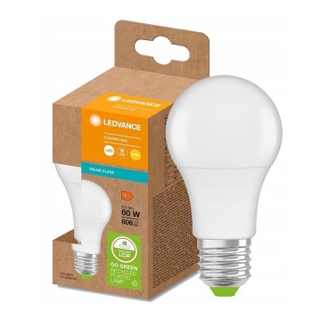 LED Lâmpada fabricada em plástico reciclado A60 E27/8,5W/230V 2700K - Ledvance