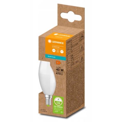 LED Lâmpada fabricada em plástico reciclado B40 E14/4,9W/230V 4000K - Ledvance