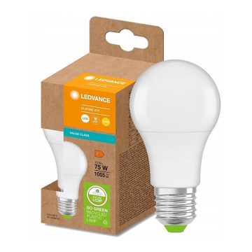 LED Lâmpada fabricada em plástico reciclado E27/10W/230V 2700K - Ledvance