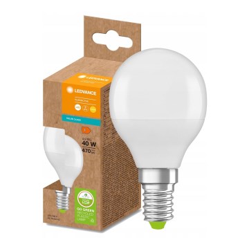 LED Lâmpada fabricada em plástico reciclado P45 E14/4,9W/230V 2700K - Ledvance