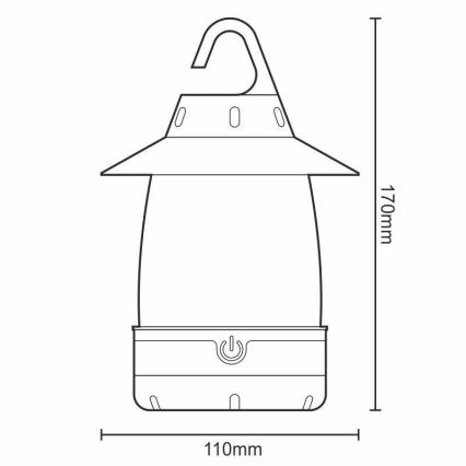 LED Lâmpada portátil 3xLED/4xAA IPX4