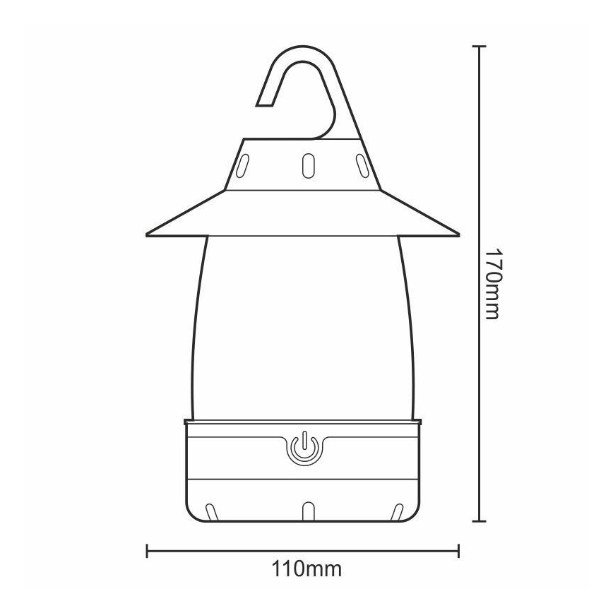 LED Lâmpada portátil 3xLED/4xAA IPX4