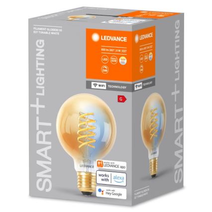 Lâmpada LED Regulável SMART+ FILAMENTO GLOBO G80 E27/8W/230V 2200-5000K Wi-Fi - Ledvance