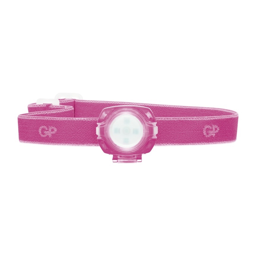 LED Lanterna de cabeça GP EVERYBODY 4xLED/2×CR2025 rosa