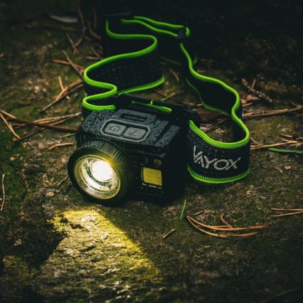 Lanterna frontal LED recarregável regulável com sensor e luz vermelha LED/6W/5V/3xAAA IP66 500 lm 1200 mAh